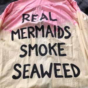 The die button down Real Mermaids Smoke Seaweed